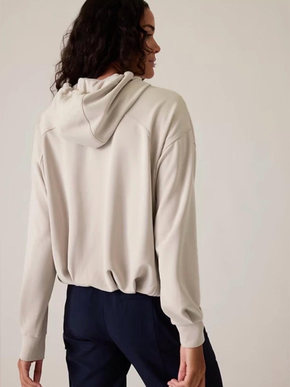 ATHLETA Seasoft Bubble Hem Hoodie abalone - Picture 2 of 3